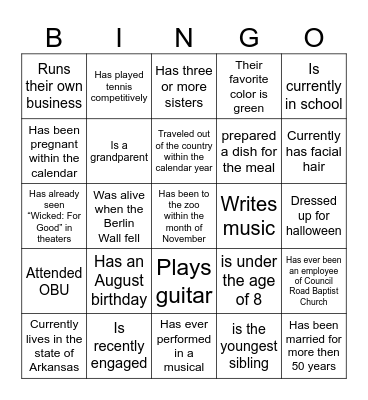 Purifoy Bingo 2025 Bingo Card