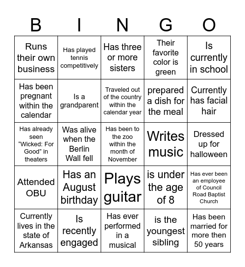 Purifoy Bingo 2025 Bingo Card