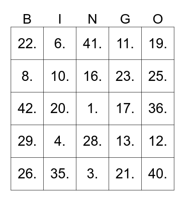 NU Finance Music Bingo Card