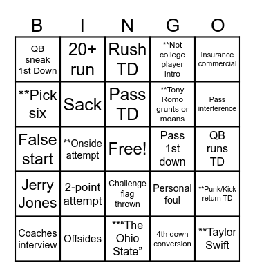 2026 Thanksgiving Bingo Card