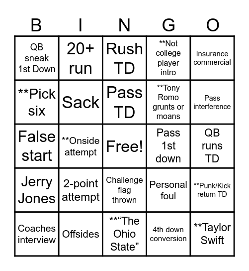 2026 Thanksgiving Bingo Card