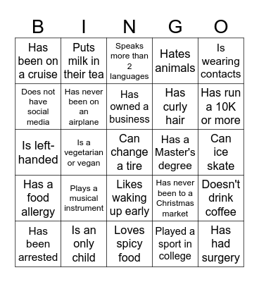 X-Mas Bingo Card