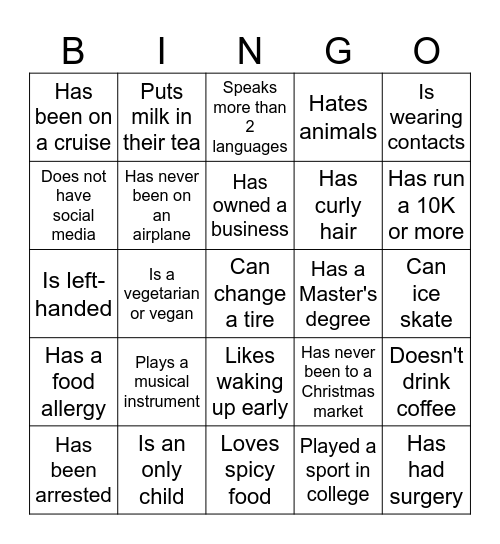 X-Mas Bingo Card
