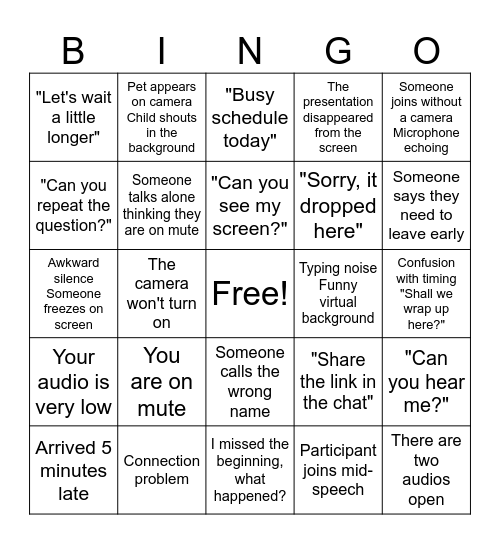 OAC Bingo Card