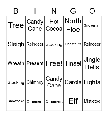 Holiday Bingo Card