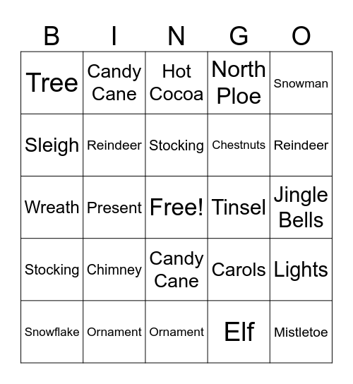 Holiday Bingo Card