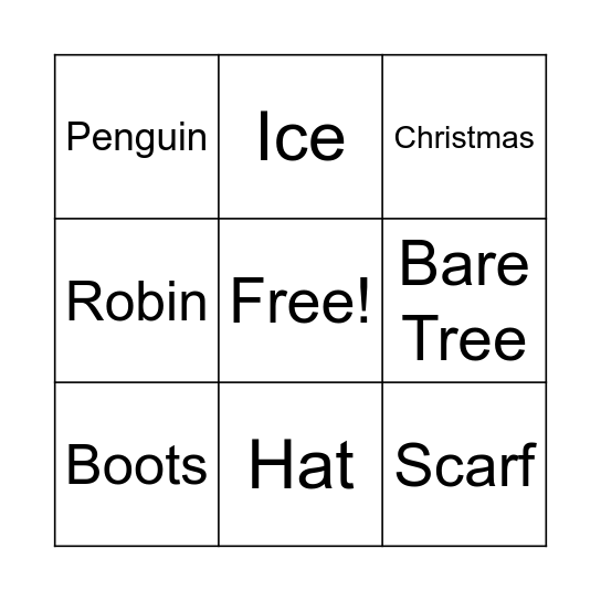 Winter Bingo Card