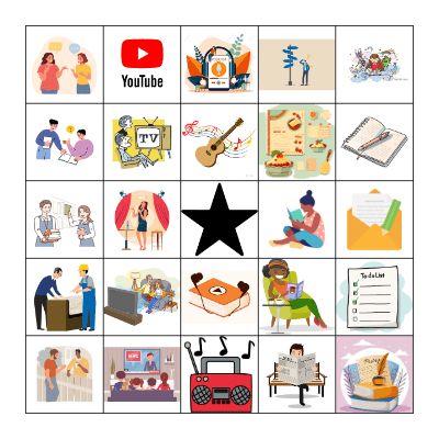 English Practice BINGO Card