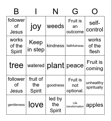 Pastor Bingo Card