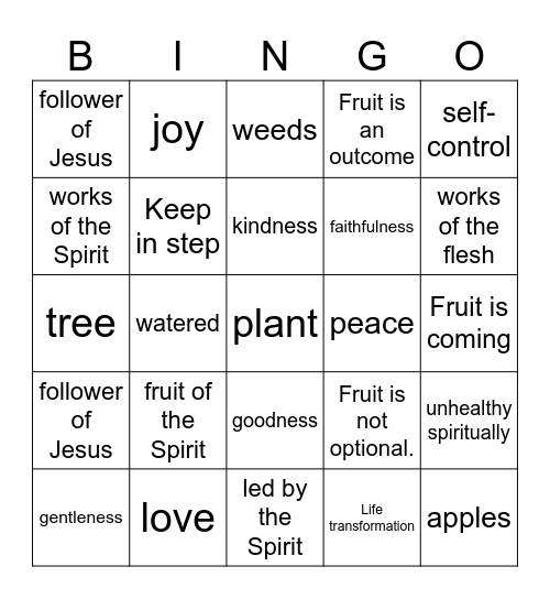 Pastor Bingo Card