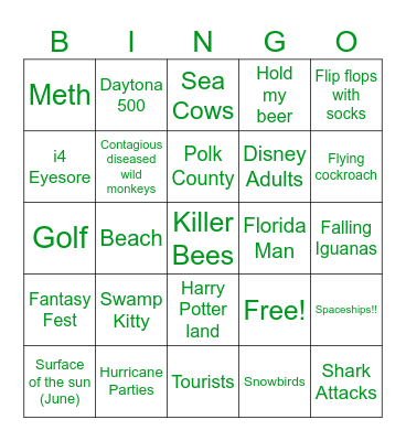 Floriduh Bingo Card