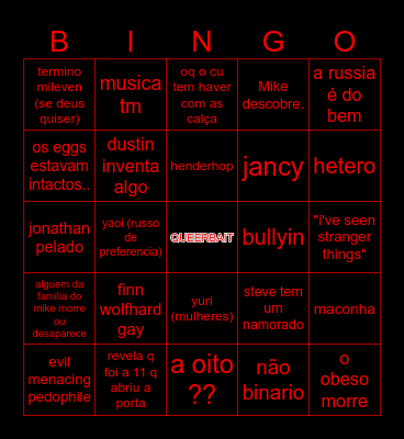 coisas estranhas !!! (os 4 primeiro ep) Bingo Card