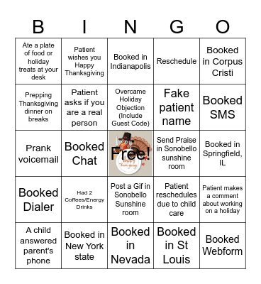 Thanksgiving Bingo Card