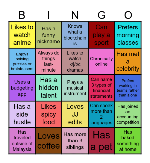Accounting Click Up Bingo Card
