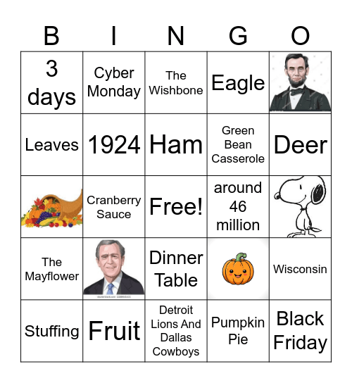 Thanksgiving Bingo Card