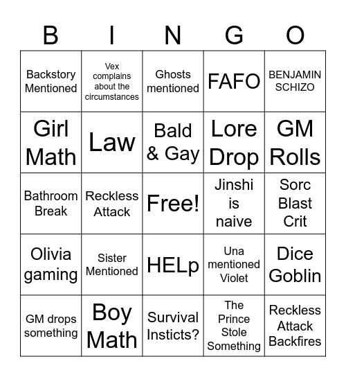 Explorerererererrerrerererererr Bingo Card