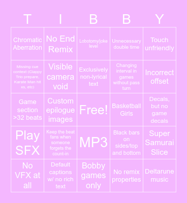 HS #level-showcase bingo... 2!! Bingo Card