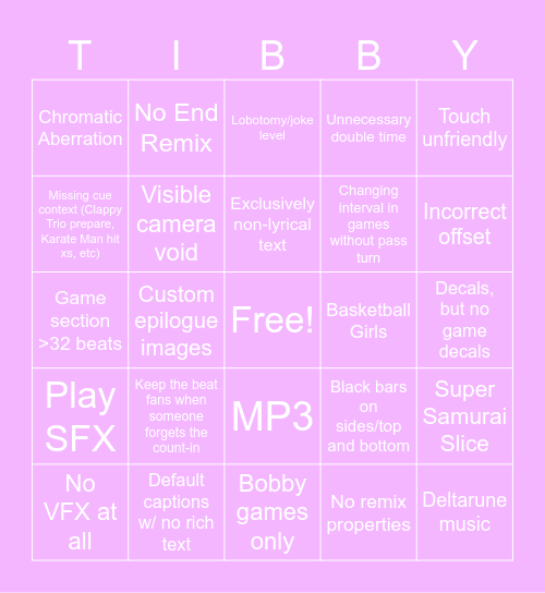 HS #level-showcase bingo... 2!! Bingo Card