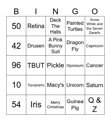 TRIVIA BINGO Card