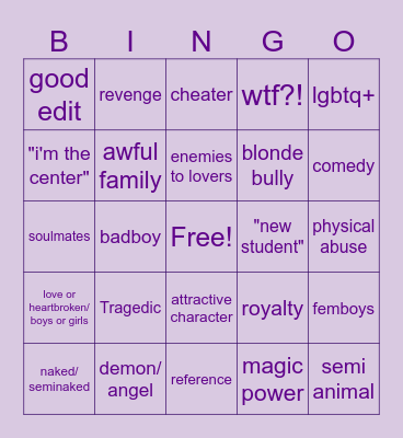 gacha life Bingo Card