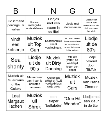 The Spotify Games 2025 Bingo Card