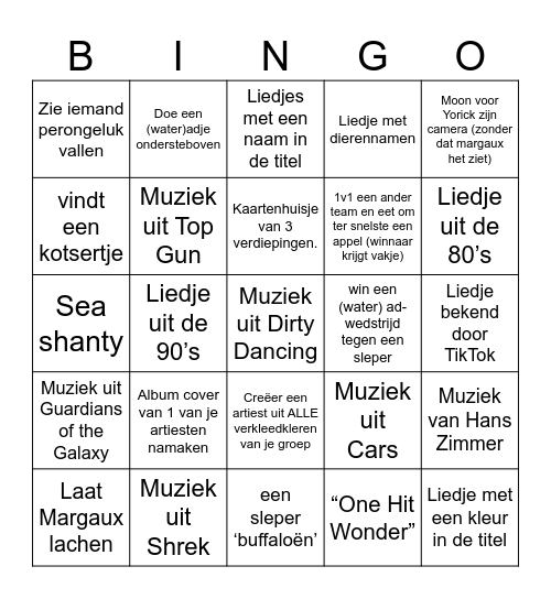 The Spotify Games 2025 Bingo Card