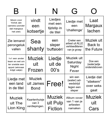 The Spotify Games 2025 Bingo Card