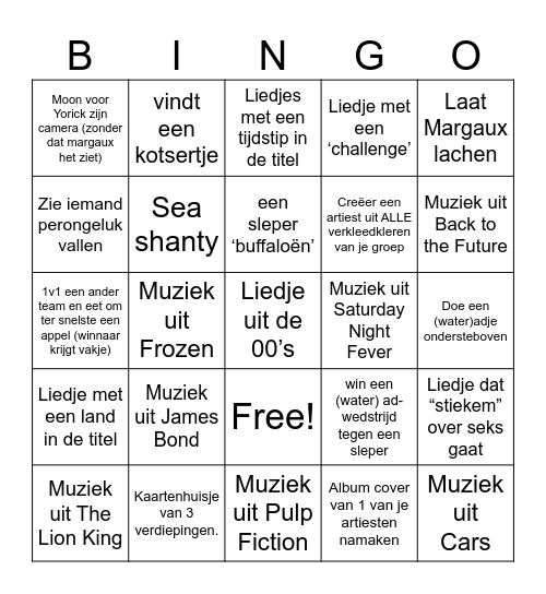 The Spotify Games 2025 Bingo Card
