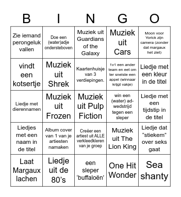 The Spotify Games 2025 Bingo Card