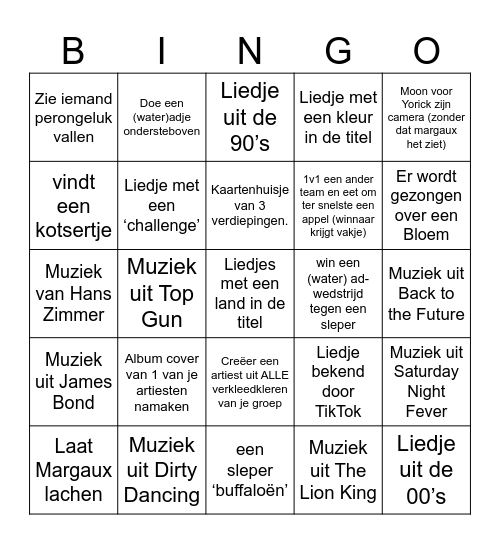 The Spotify Games 2025 Bingo Card