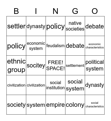 Bailey Moore Bingo Card