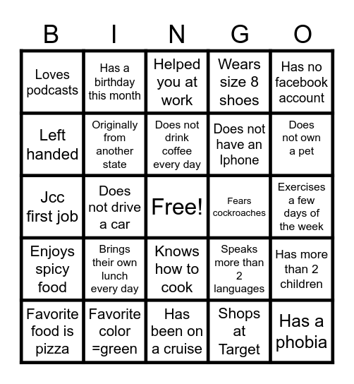 TEAM BUILDING Bingo Card