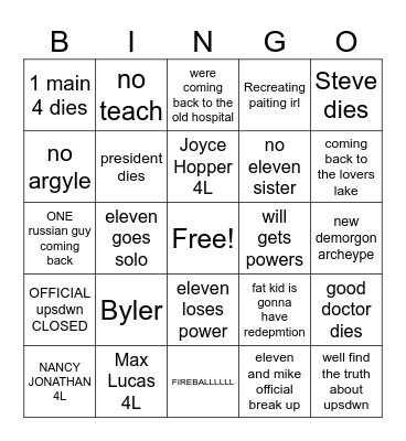 COSAS EXTRANAS S5 Bingo Card