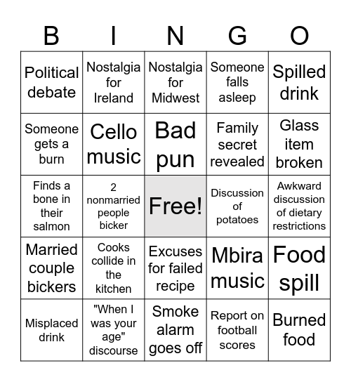 Thanksgiving 2025 at 525 Bingo Card