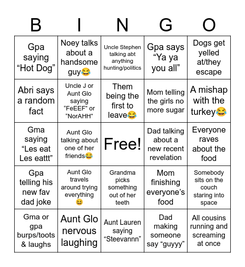 Spilly Bingo 2025 Bingo Card
