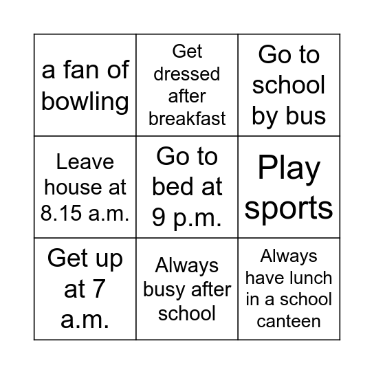 BINGO Find Who Bingo Card