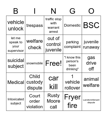 Thanksgiving 911 edition Bingo Card