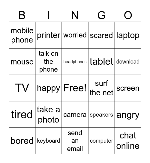 Technology Bingo Card