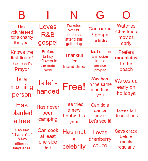 Family Bingo 2025 Bingo Card
