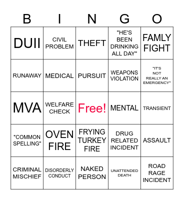 Thanksgiving Bingo Card
