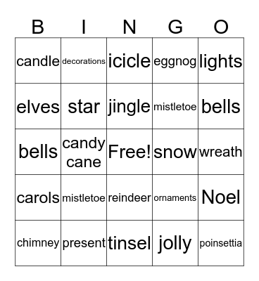 Christmas Bingo Card