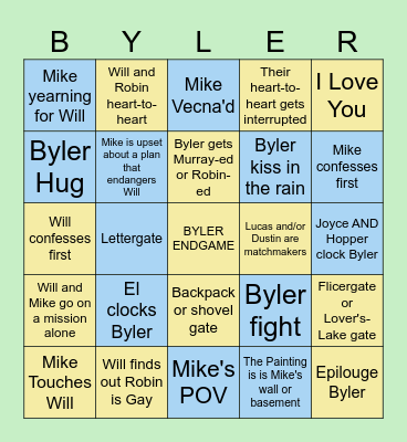 Byler Bingo Card