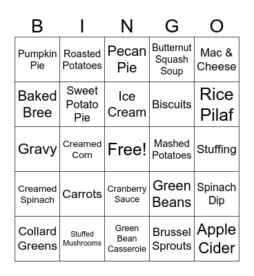 Thanksgiving Bingo Card