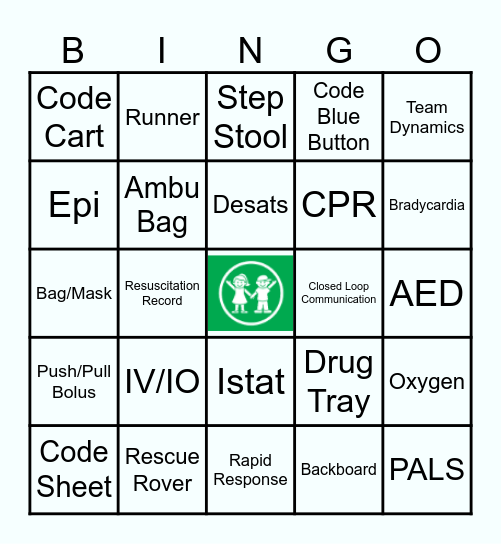 Code Blue BINGO Card