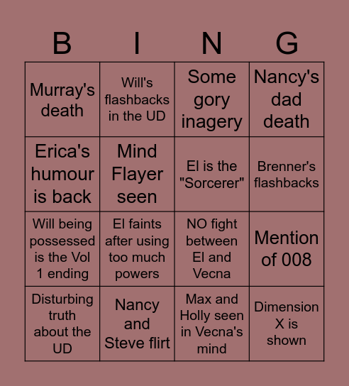 ST 5 BINGO Card