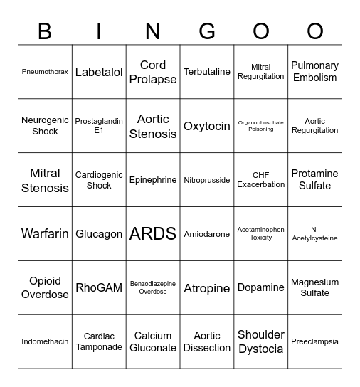 211 Final Bingo Card