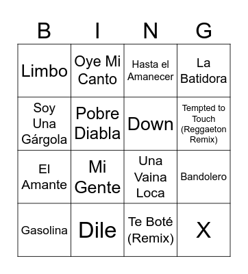 Bingo musical Bingo Card