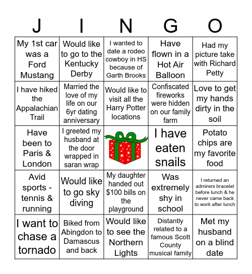 JINGLE BELL JINGO Bingo Card