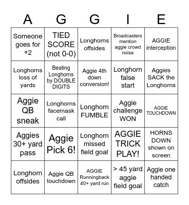 HAPPY THANKSGIVING! Bingo Card