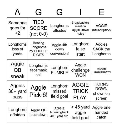 HAPPY THANKSGIVING! Bingo Card